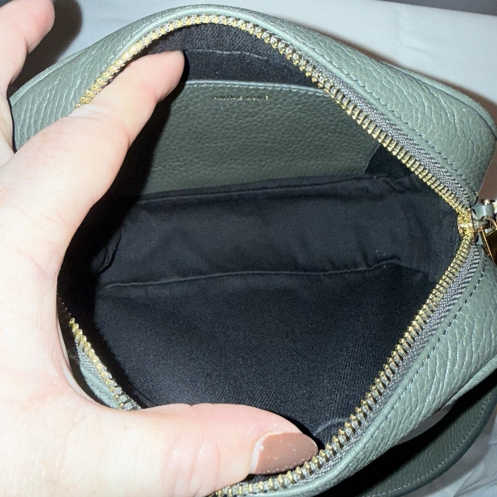 Anine Bing Lili Crossbody Shoulder Bag Green Pebbled Leather Handbag NWT - Picture 12 of 16
